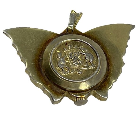 Vintage Butterfly Shape Watch MCM Pendant Swiss Wind Up Massy De Luxe 2” w Works main image 7